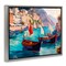 Stupell Industries Capri Boat Marina View Framed Floater Canvas Wall Art Design by Amelia Noyes